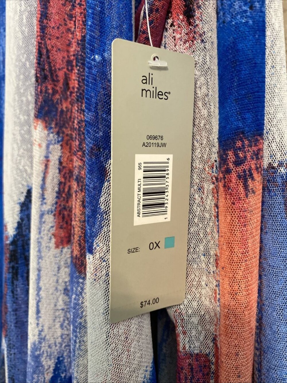 Ali Miles Brushstroke Semi Sheer Cardigan XL 0X Artsy Boho Lightweight - Picture 3 of 8